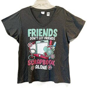 Scrapbook Printed T-shirt, Soft and Comfortable Casual Sports Top XXL